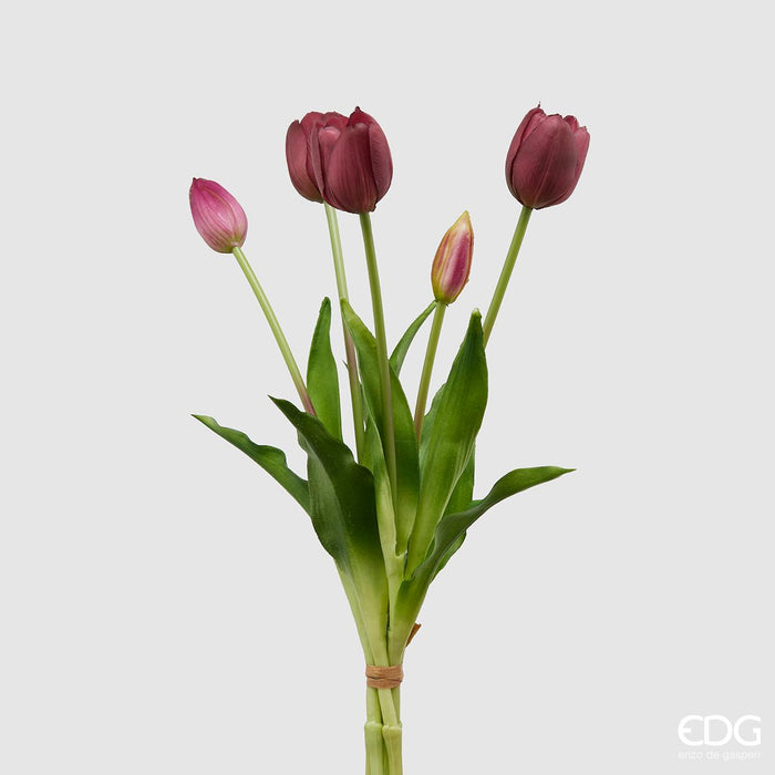 Mazzo di tulipani artificiali viola