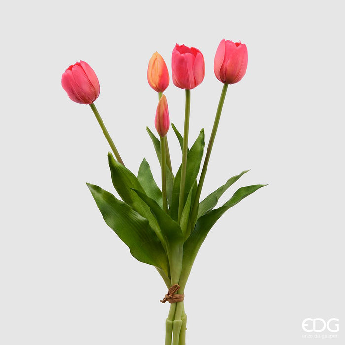 Mazzo di tulipani artificiali rosa scuro