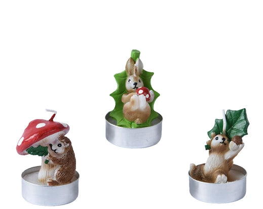 Candela Tealight In Cera Set Da 3 Motivi Animaletti - Arredo Casa da Sogno