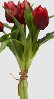 Mazzo di tulipani artificiali rosso h 28 cm - Arredo Casa da Sogno