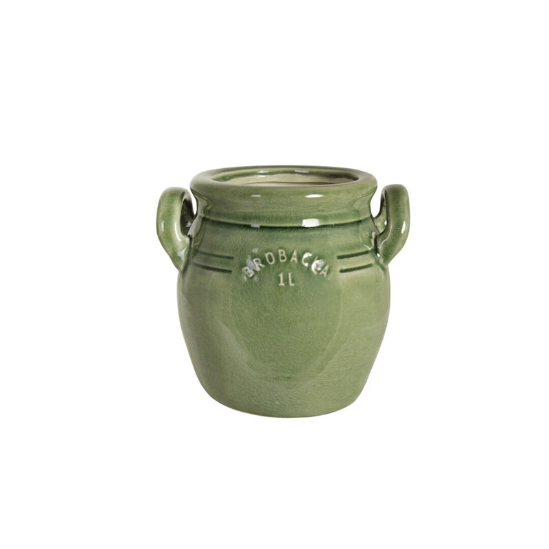 Vaso Cottage “Brobagga 1L” in Ceramica Verde – 14×13×14 cm Stromshaga