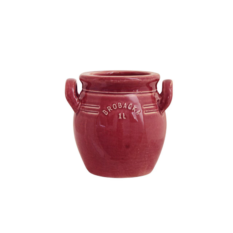 Vaso Bordeaux con Manici in Gres Stromshaga – 14×13×14 cm