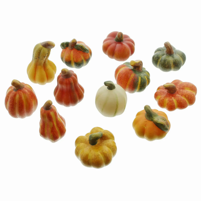 Set 12 zucche decorative in terracotta