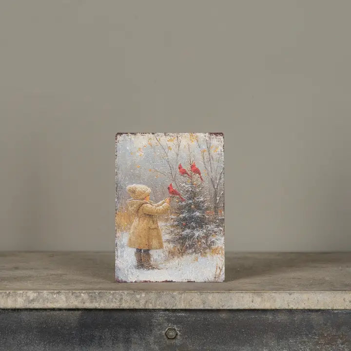 Targa Decorativa da Tavolo Cardinale del Bosco H 18 cm