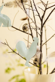 Decorazione da appendere c/corda di iuta 2 lepre/gallo Tè verde Set da 2 pezzi - Arredo Casa da Sogno