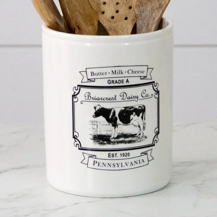 Barattolo Porta Utensili Vintage in Ceramica 19 cm