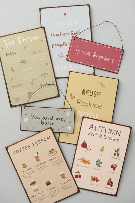 Targa Decorativa in Metallo 7x15 cm con Scritta “Love & Happiness” Ib laursen