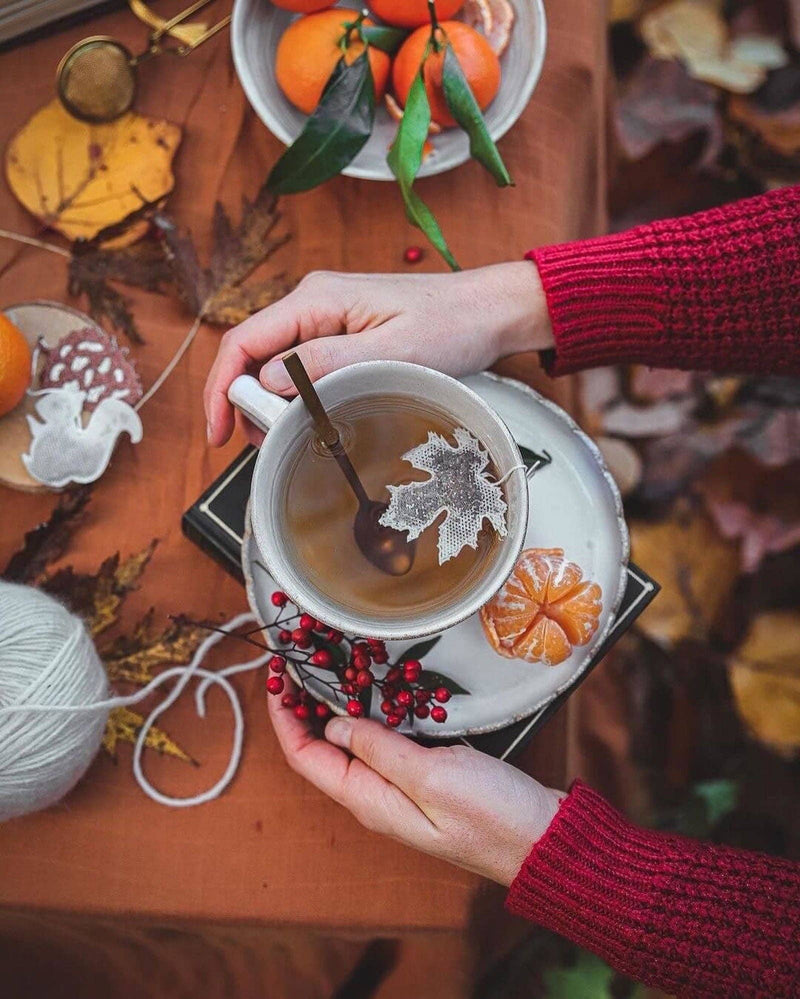 Bustine di tè biologico a forma di foglia d'acero — Prodotte artigianalmente · x5: Earl grey