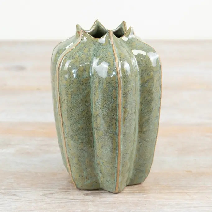 Vaso Decorativo Verde a Forma di Bocciolo 16 cm