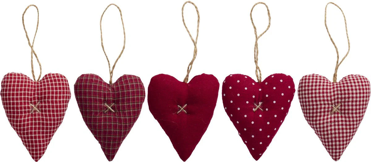 Cuore decorativo in tessuto Sfumature rosse Ib Laursen