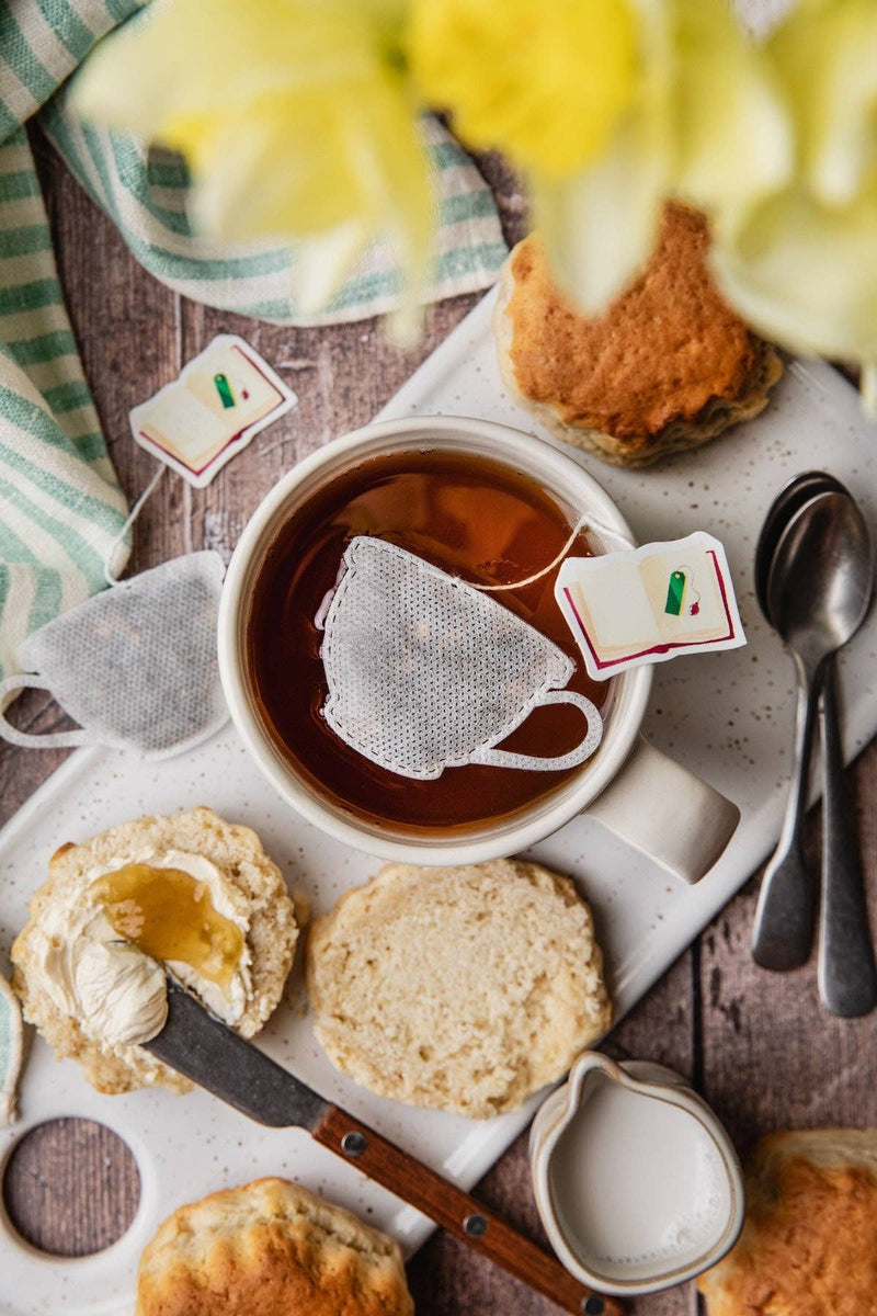 Bustine di tè biologiche a forma di tazza — Realizzate artigianalmente · x5: Tè nero English Breakfast