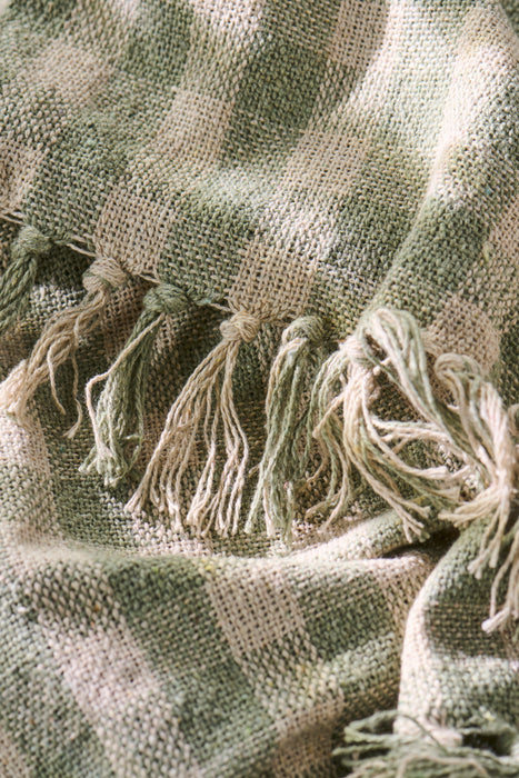 Coperta a quadri verde polvere Ib Laursen