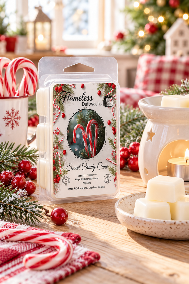 Cera Profumata di Soia Sweet Candy Cane Flameless 70 g