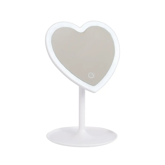 Specchietto piccolo a forma di cuore con striscia LED