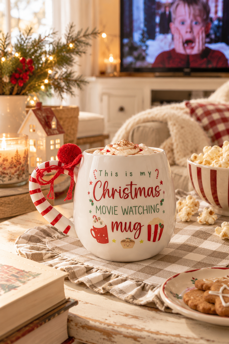 Tazza natalizia Christmas Movie con manico Candy Cane