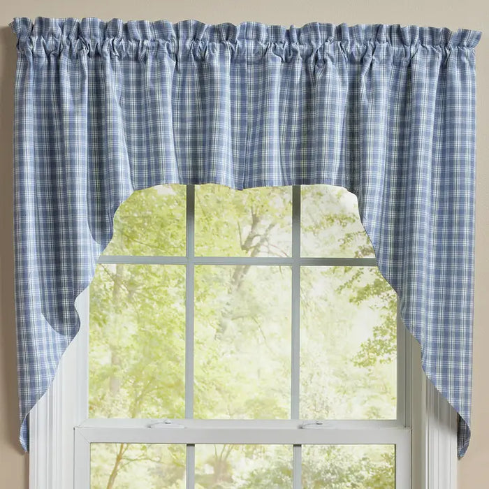 Blue checked valance