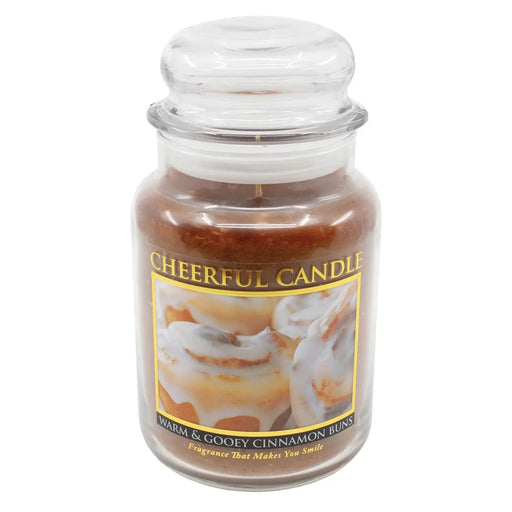 CHEERFUL CANDLE CANDELA PROFUMATA WARM & GOOEY CINNAMON BUNS PICCOLA - Arredo Casa da Sogno