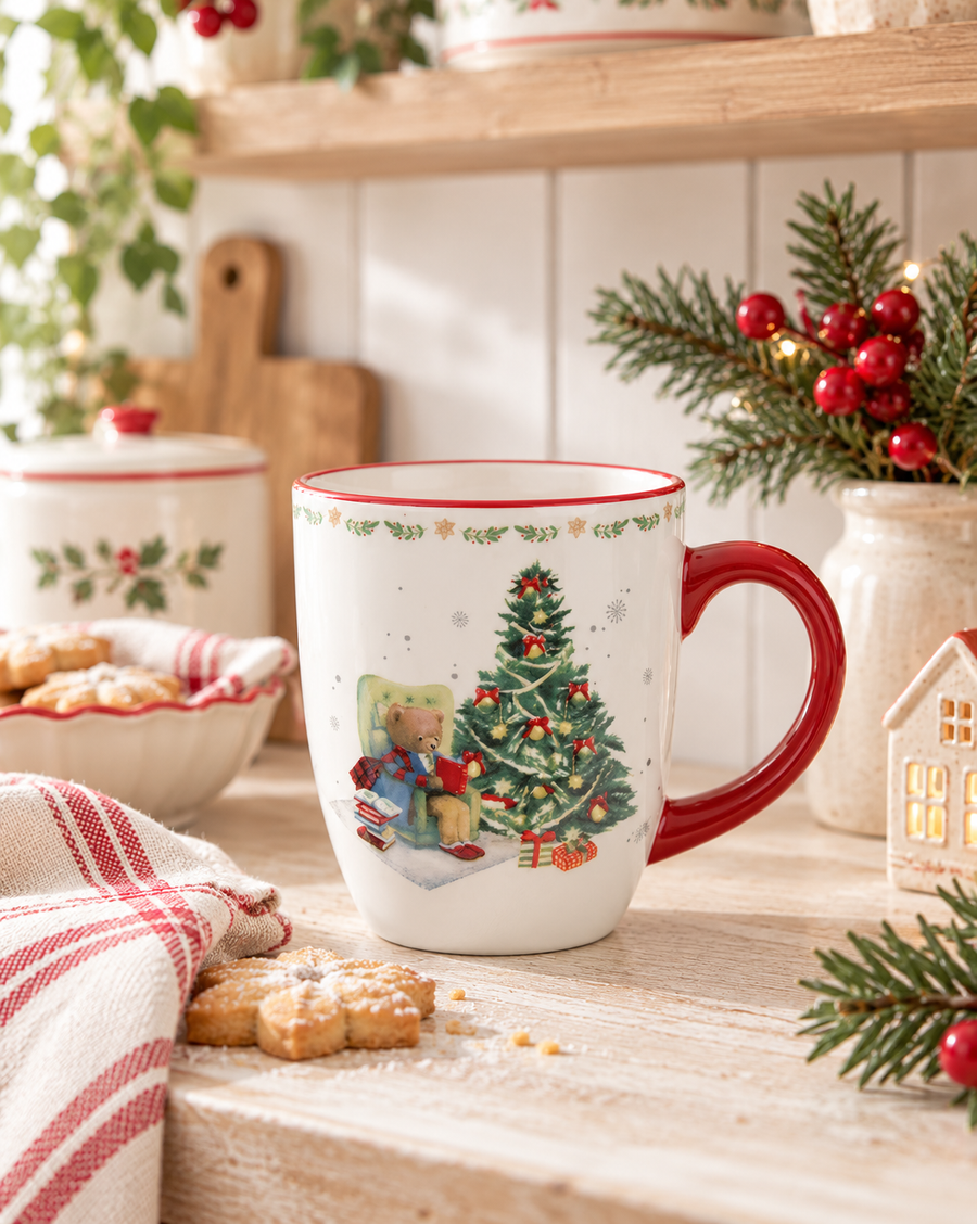 Tazza Natalizia con Orsetto e Albero di Natale