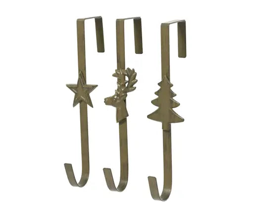 Gancio Portaghirlanda Natalizio da Porta in Ferro H29 cm – 3 Modelli