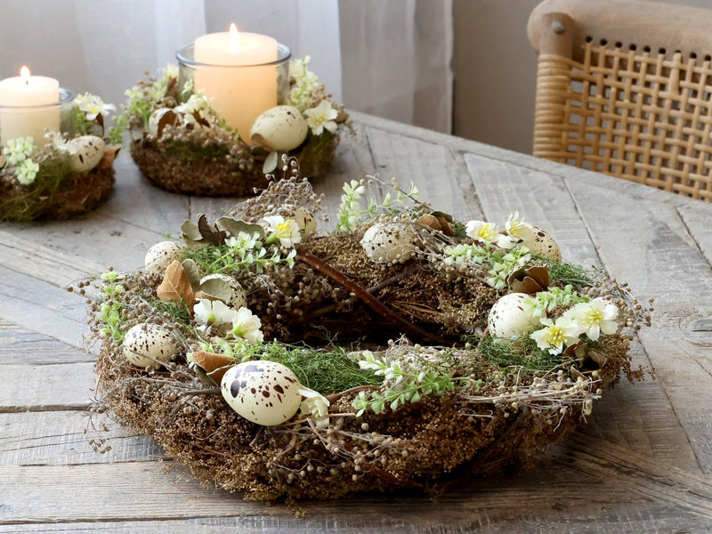 Ghirlanda con erba essicata e rattan - Arredo Casa da Sogno