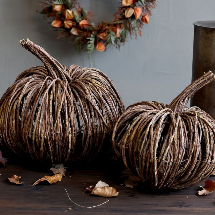 Rattan and iron pumpkin 30 cm - Chic antique 