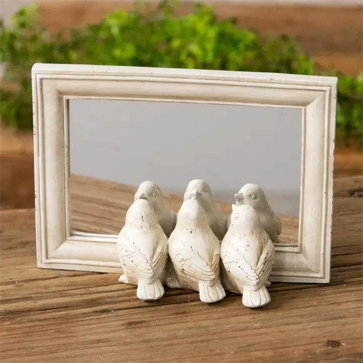 Specchio Decorativo con 3 Uccellini 20 cm