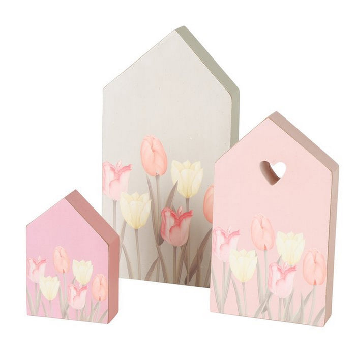 Set 3 casette tulipano in legno