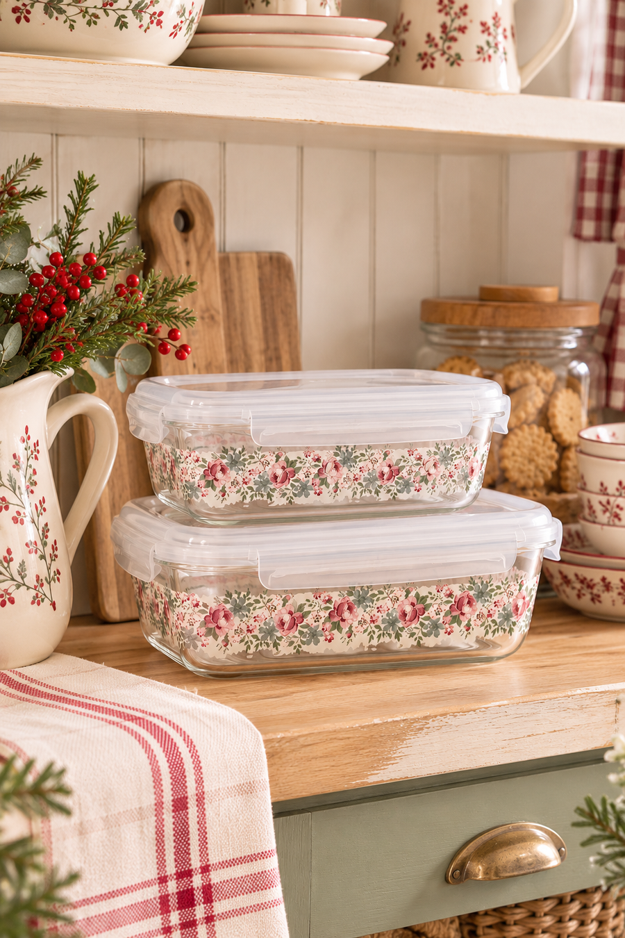 Contenitore in Vetro GreenGate Clara White 19 x 13 cm
