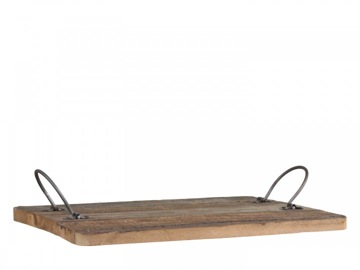 Vecchio vassoio in legno riciclato con maniglie chic antique - Arredo Casa da Sogno