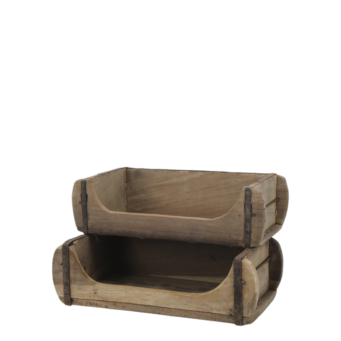 Cassetti Rustici in Legno Riciclato 30x20x20 cm