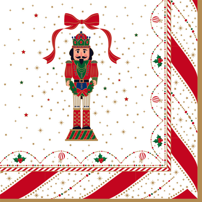 Tovaglioli di carta confezione da 20 con motivo natalizio schiaccianoci -Nutcracker twist