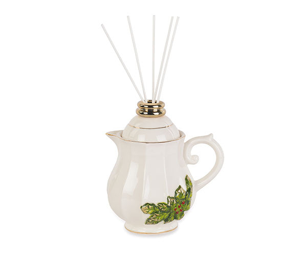 Diffusore ambiente natalizio a teiera in porcellana 200 ml H 17 cm