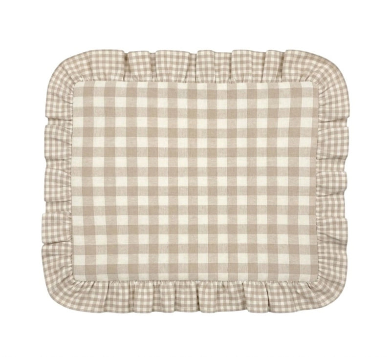 Tovaglietta Americana Vichy Beige con Balza