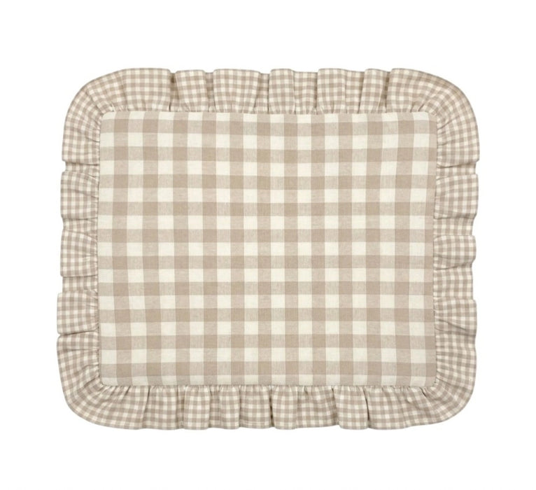 Tovaglietta Americana Vichy Beige con Balza