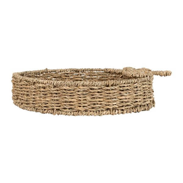 Plateau en jonc de mer naturel en forme de fraise
