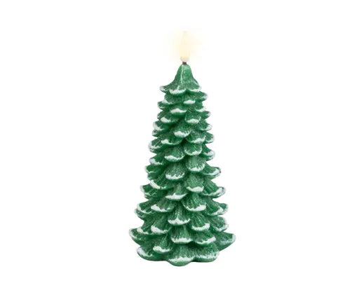 Candela LED Albero di Natale Verde con Fiamma H18,5 cm