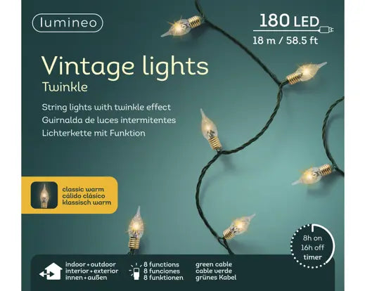 Luci di Natale Vintage 180 LED con 8 Funzioni