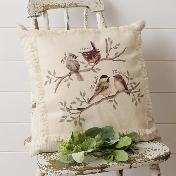 Cuscino Decorativo con Uccellini su Ramo 45x45 cm