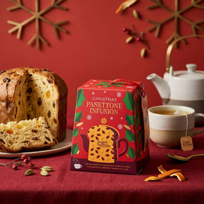 English Tea Shop - Scatola regalo tè "Panettone" BIO, 10 bustine piramidali