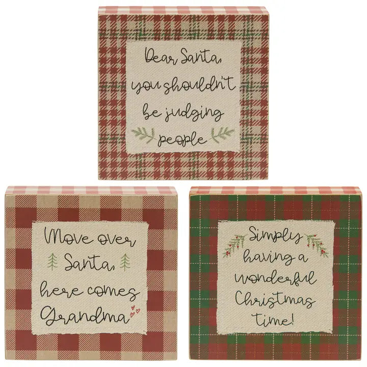 Tartan plaque with writing