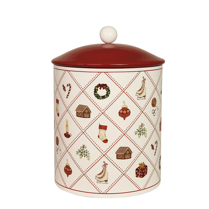 Barattolo in Latta Natalizio "Christmas Time Small" – Ø14 × H20 cm – Strömshaga