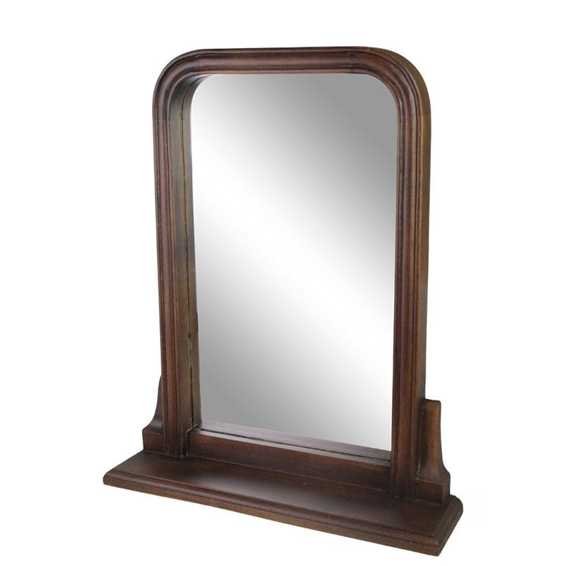 Specchio da Parete con Mensola in Legno di Mango – 45×55,7×11 cm