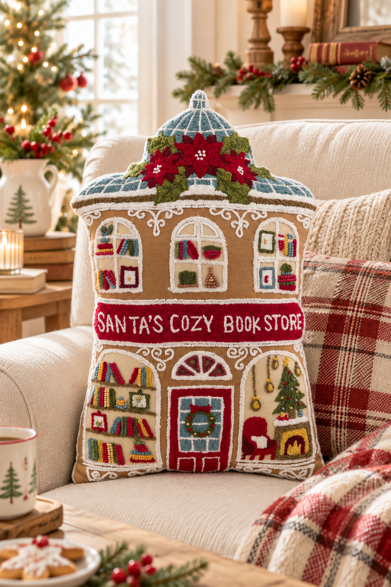 Cuscino Natalizio Libreria Sagomato 44x28 cm – Blanc Mariclò