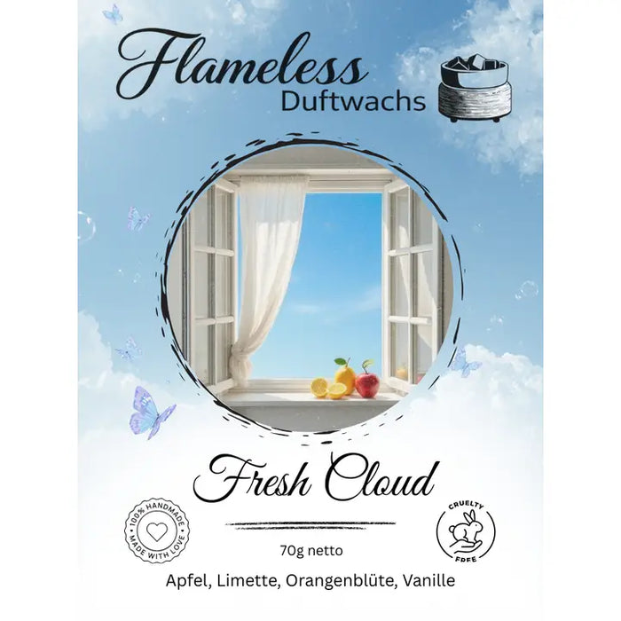 Cera Profumata di Soia Fresh Cloud Flameless 70g