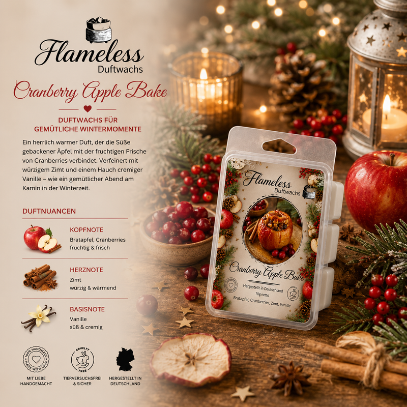 Cera Profumata Cranberry Apple Bake 70 g – Flameless