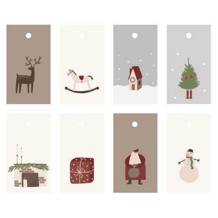 8 Tag Etichette di carta Christmas Mood