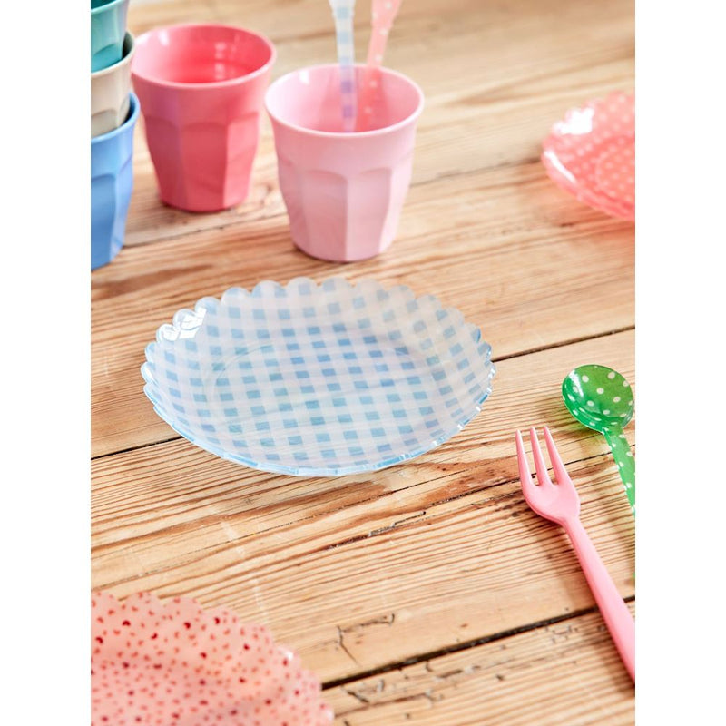 Rice Blue Checkered Acrylic Plate