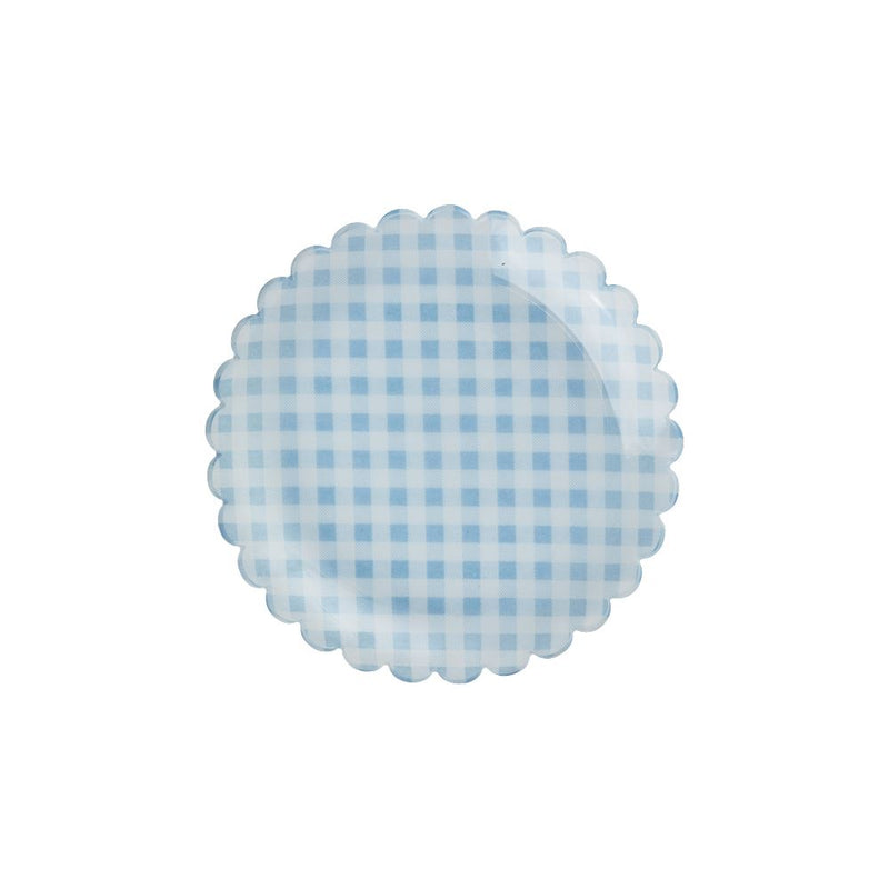 Rice Blue Checkered Acrylic Plate