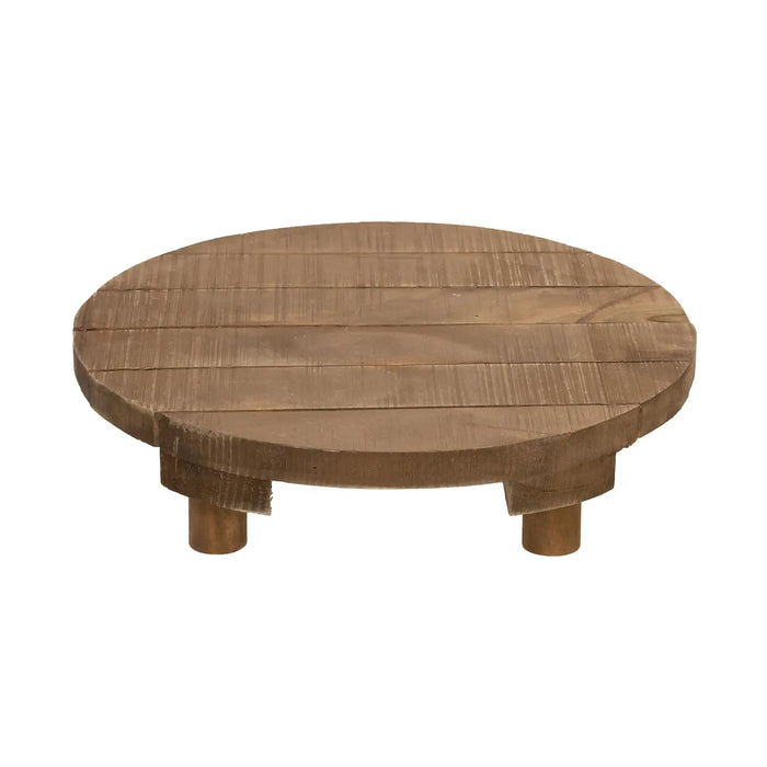 Alzata Decorativa Rotonda in Legno Riciclato 21 cm