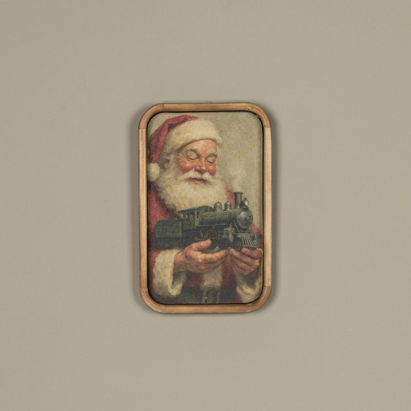 Quadro Natalizio Babbo Natale con Locomotiva 35,5 cm